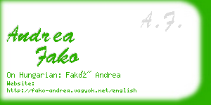 andrea fako business card